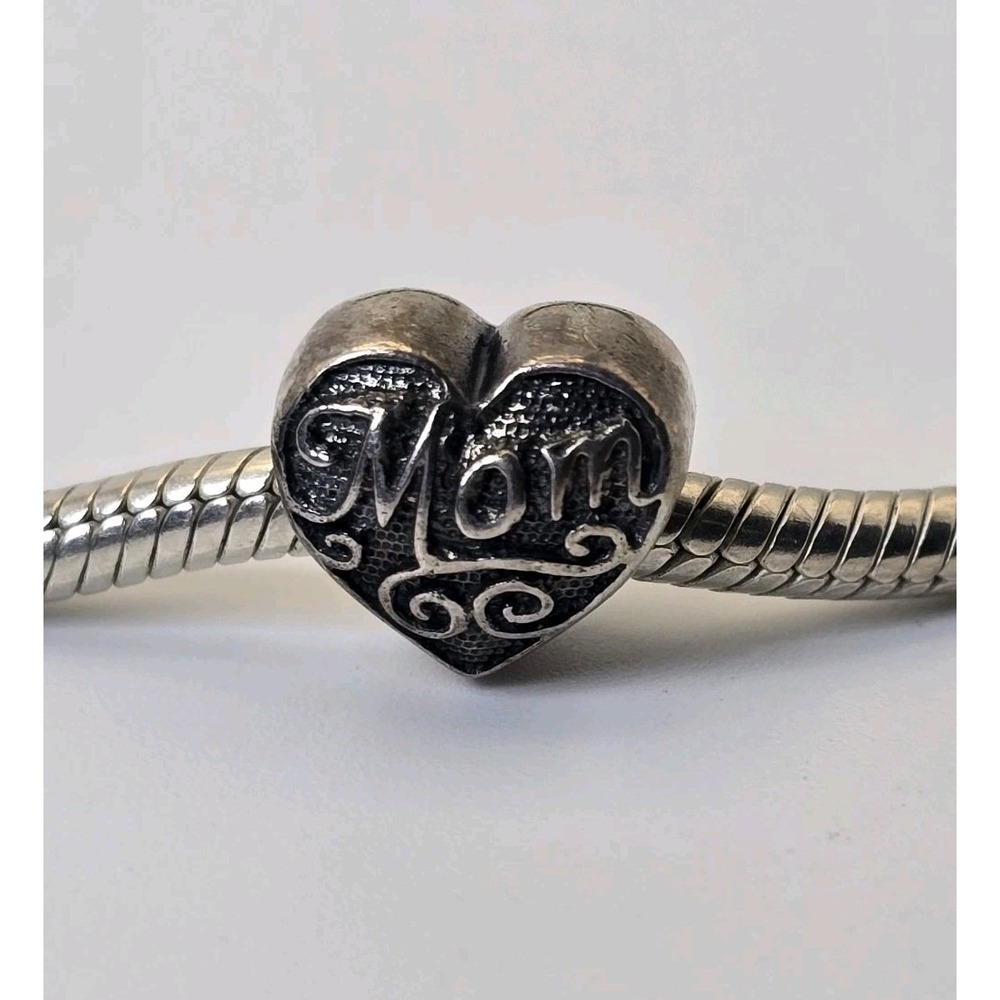 Zable Mom Heart Charm Bead Sterling Silver 925 Love Family‎ Bracelet Charm - Picture 2 of 7